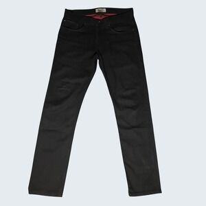 Naked&Famous Men's 33x32 Weird Guy Black Red Stretch Selvedge Jeans Japan